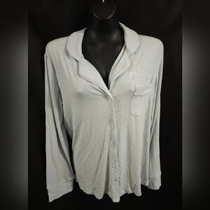 Skims Long Sleeve Button Up Sleep Top Frost Size Medium (Top Only) AP-SET-0600